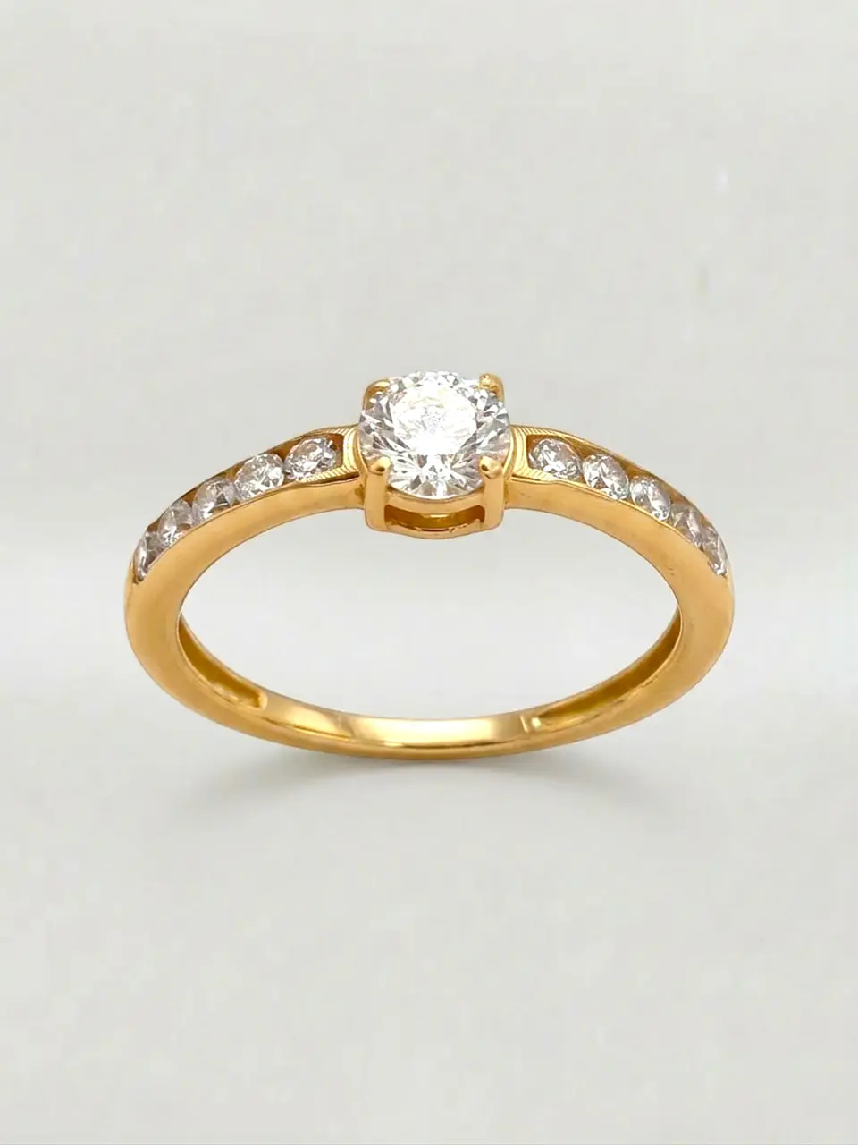 Anillo Medio Cintillo Duquesa Circón Oro 18k 1