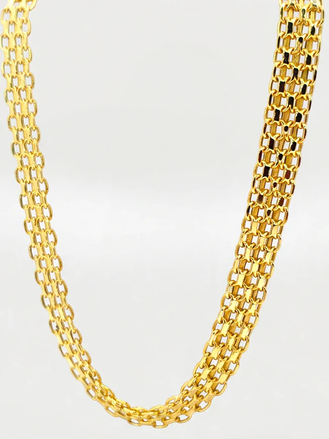 Cadena Tejido Chino Imperial Mediano Oro 18k