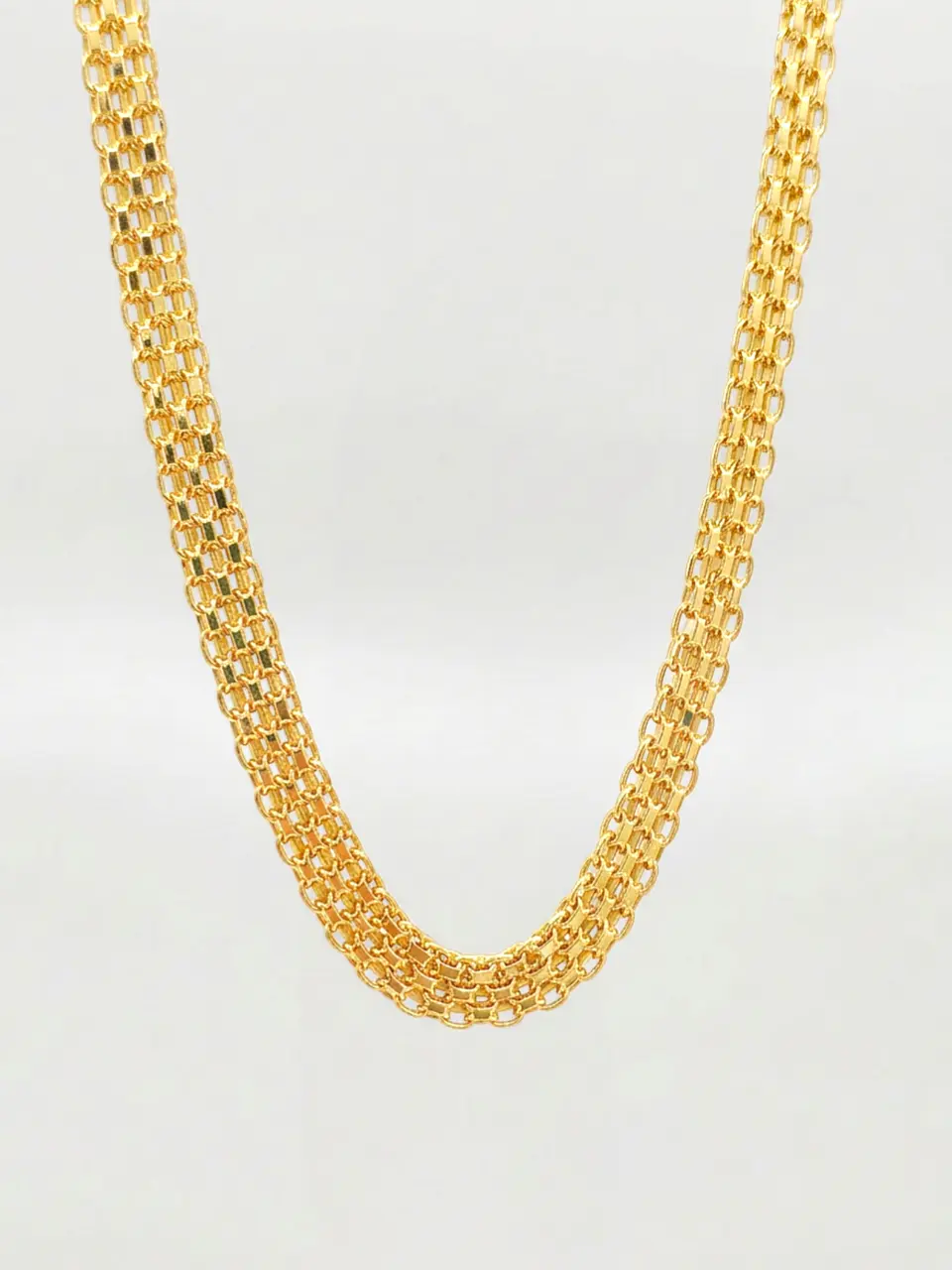 Cadena Tejido Chino Imperial Mediano Oro 18k 2