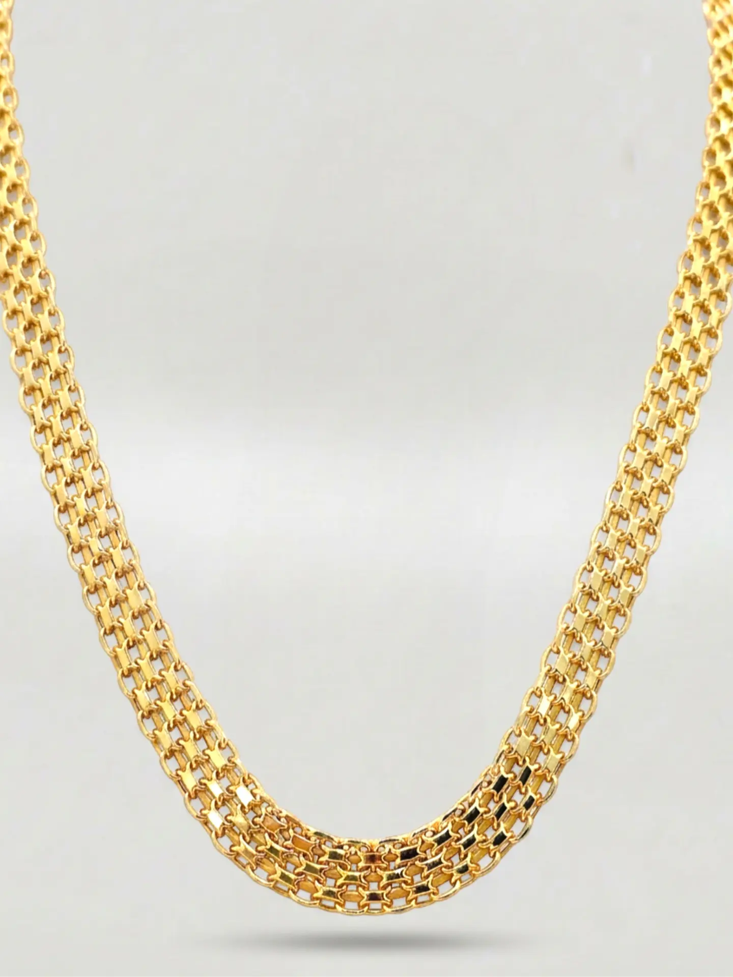 Cadena Tejido Chino Imperial Mediano Oro 18k 7