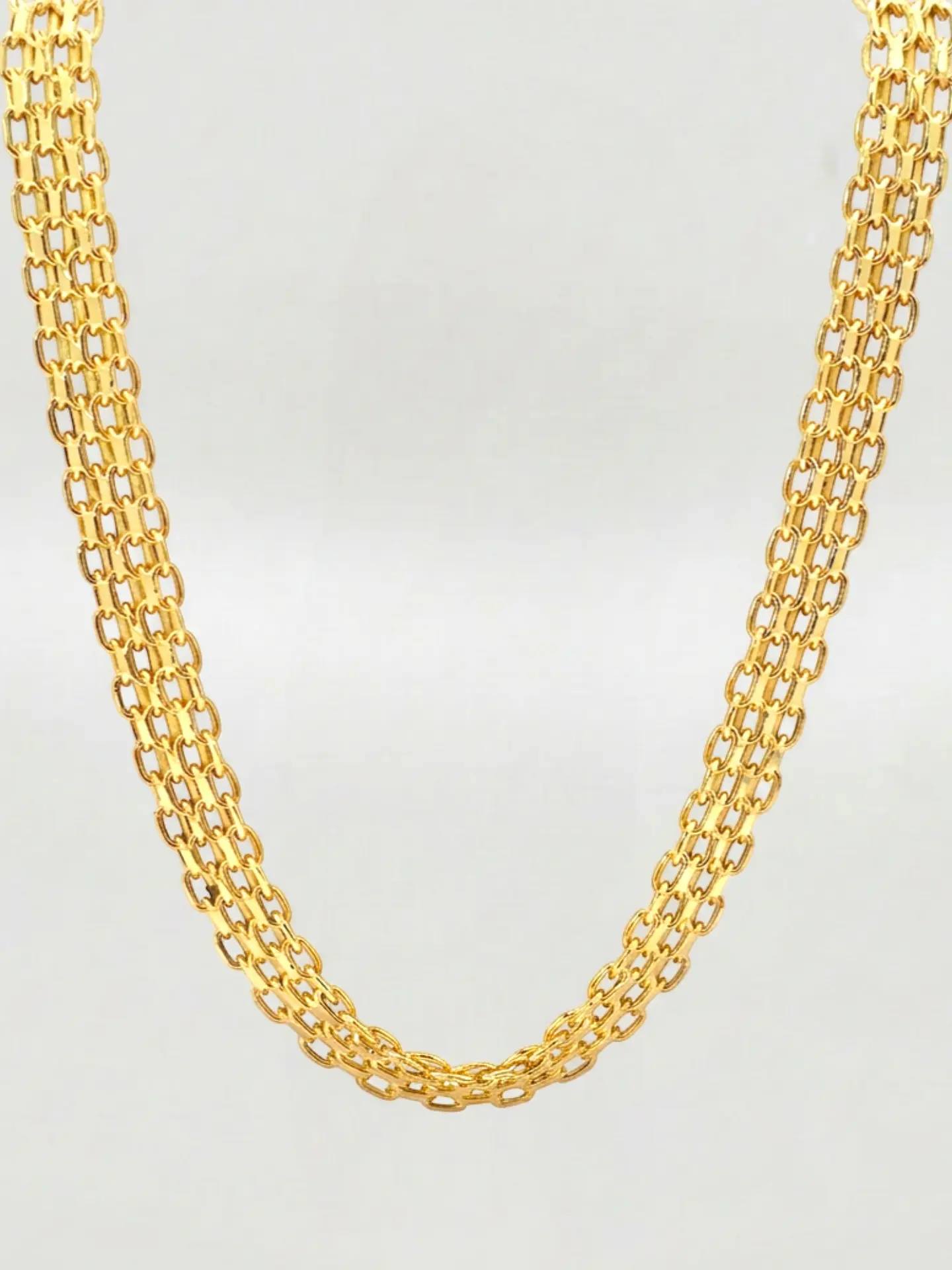 Cadena Tejido Chino Imperial Mediano Oro 18k 9