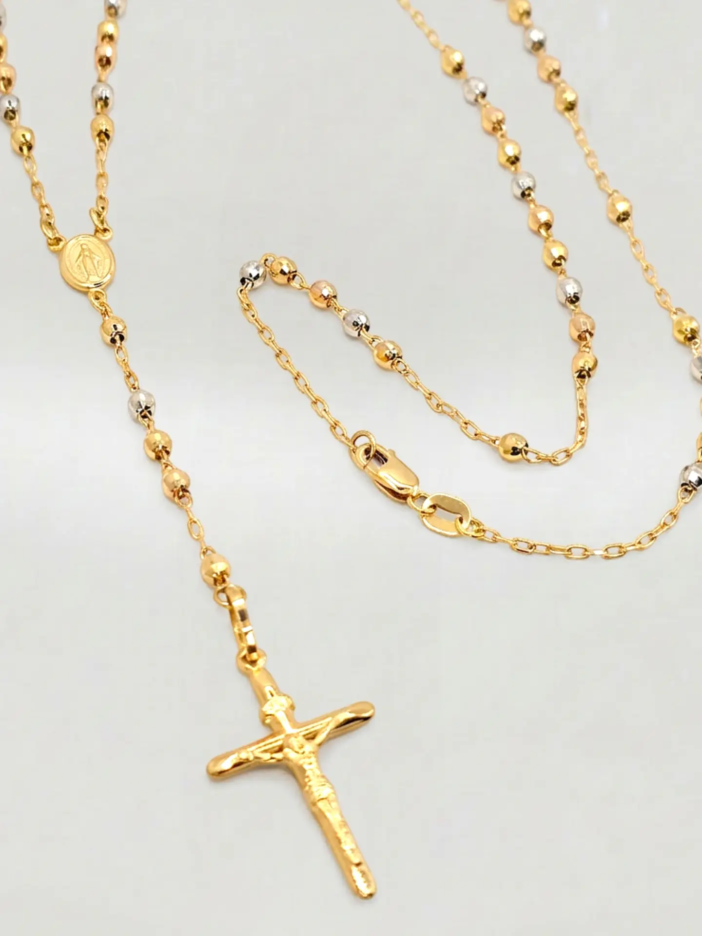 Cadenas Rosario Bicolor Sagrado Oro 18k 2