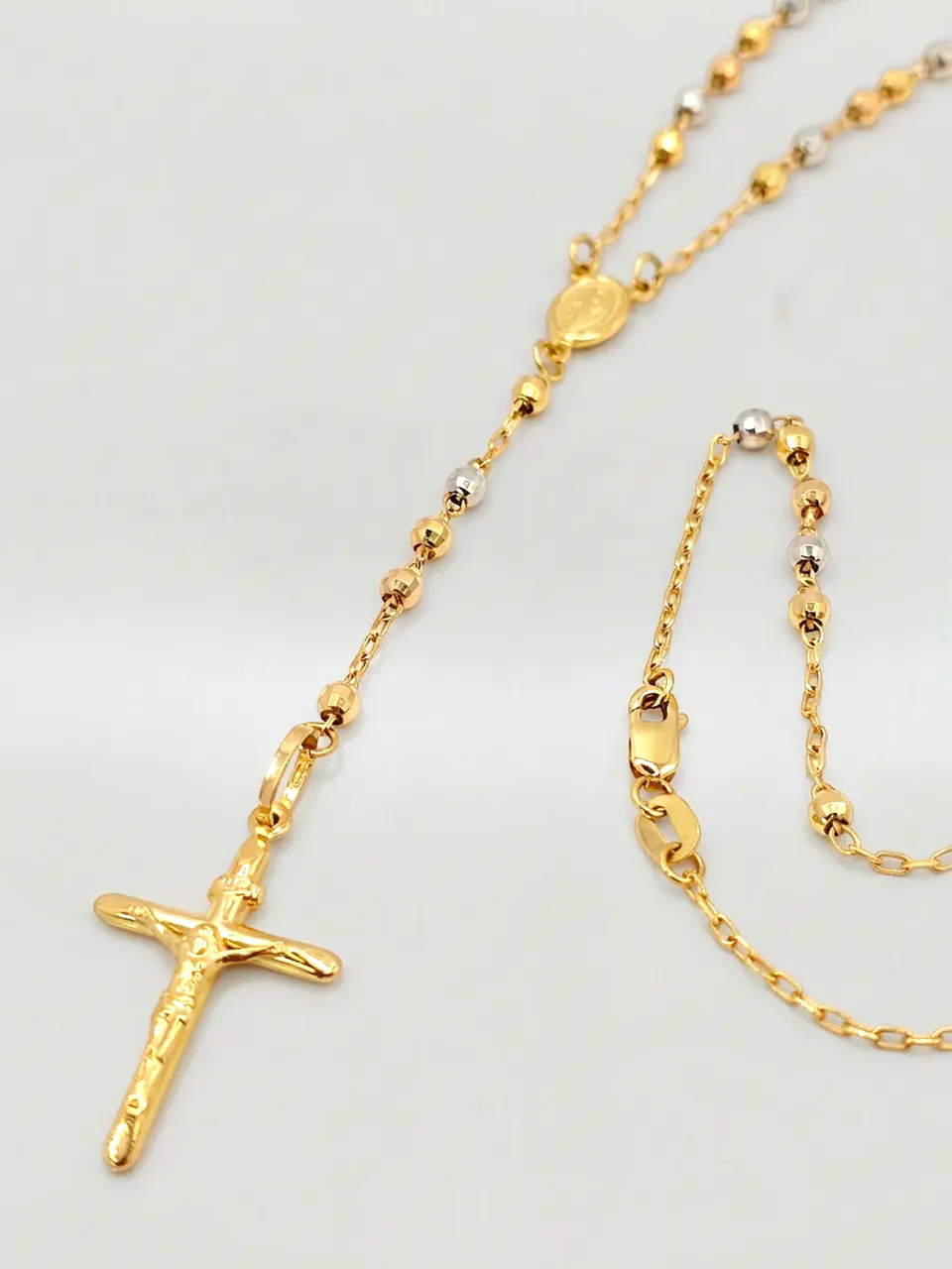 Cadenas Rosario Bicolor Sagrado Oro 18k 3