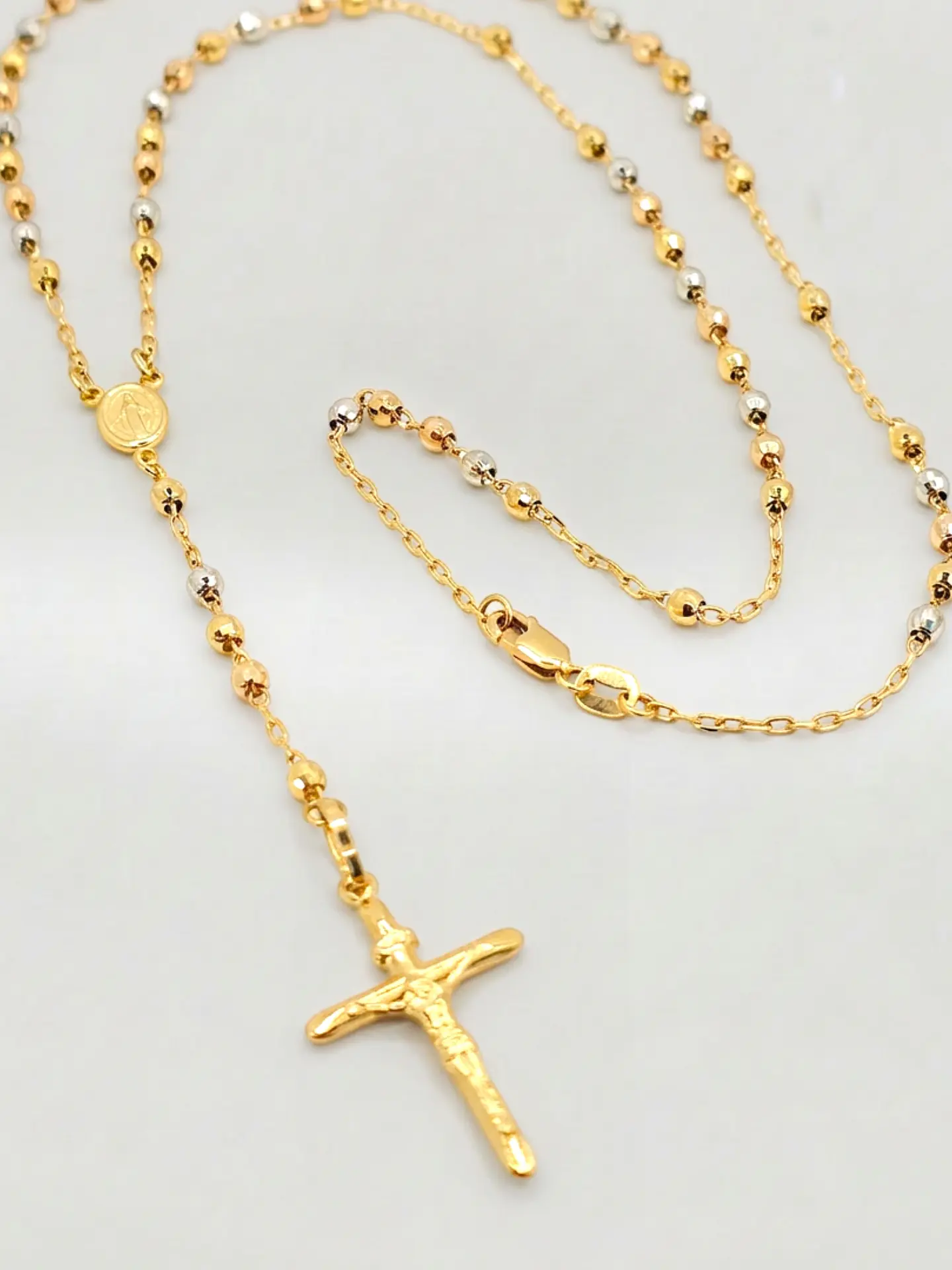 Cadenas Rosario Bicolor Sagrado Oro 18k 5