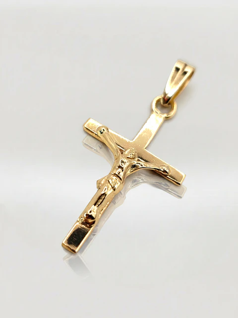 Colgante Cruz Sagrada con Cristo Oro 18k