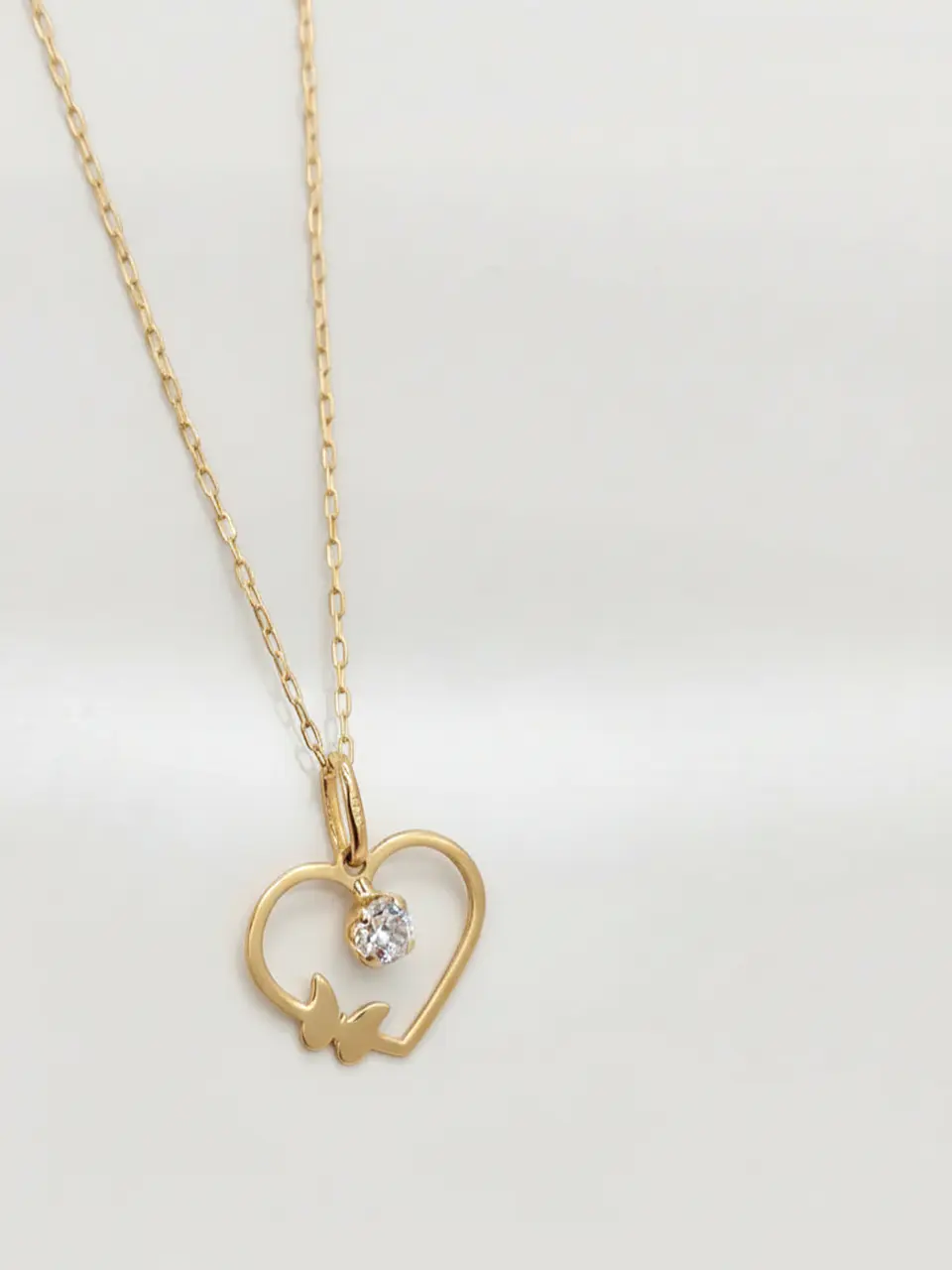 Cadena Corazón de Brillo Circón Oro 18k 6