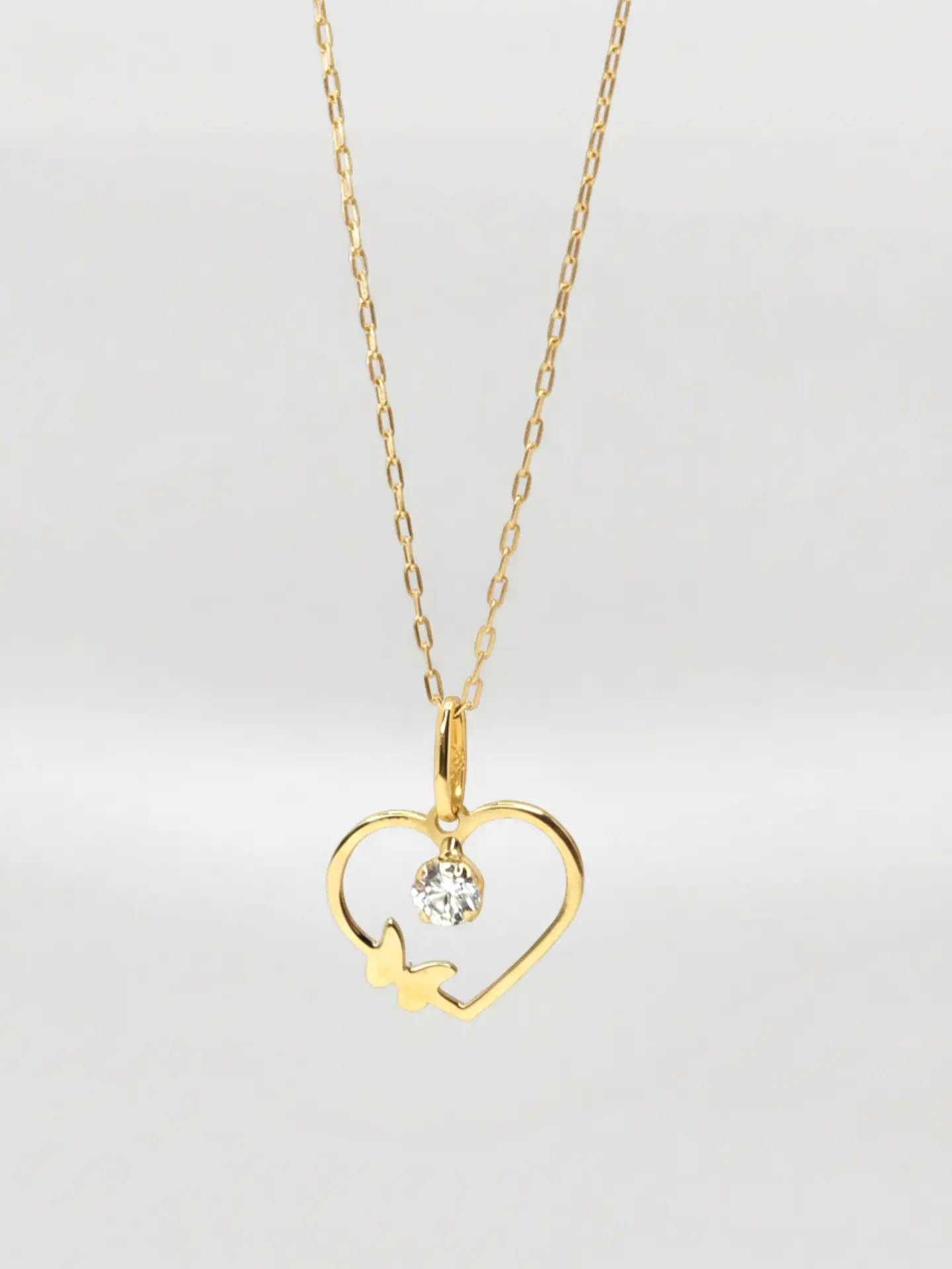 Cadena Corazón de Brillo Circón Oro 18k 1