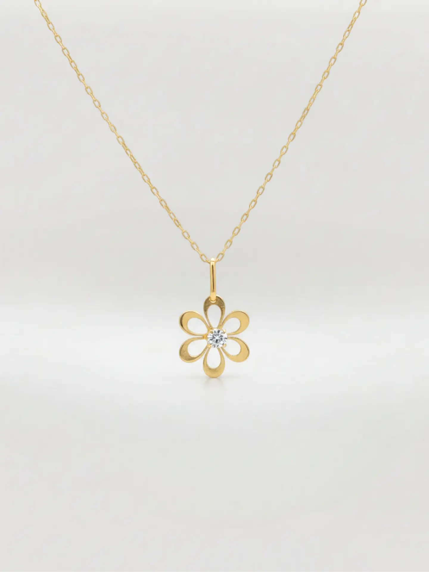 Cadena Margarita de Mayo Circón Oro 18k 2