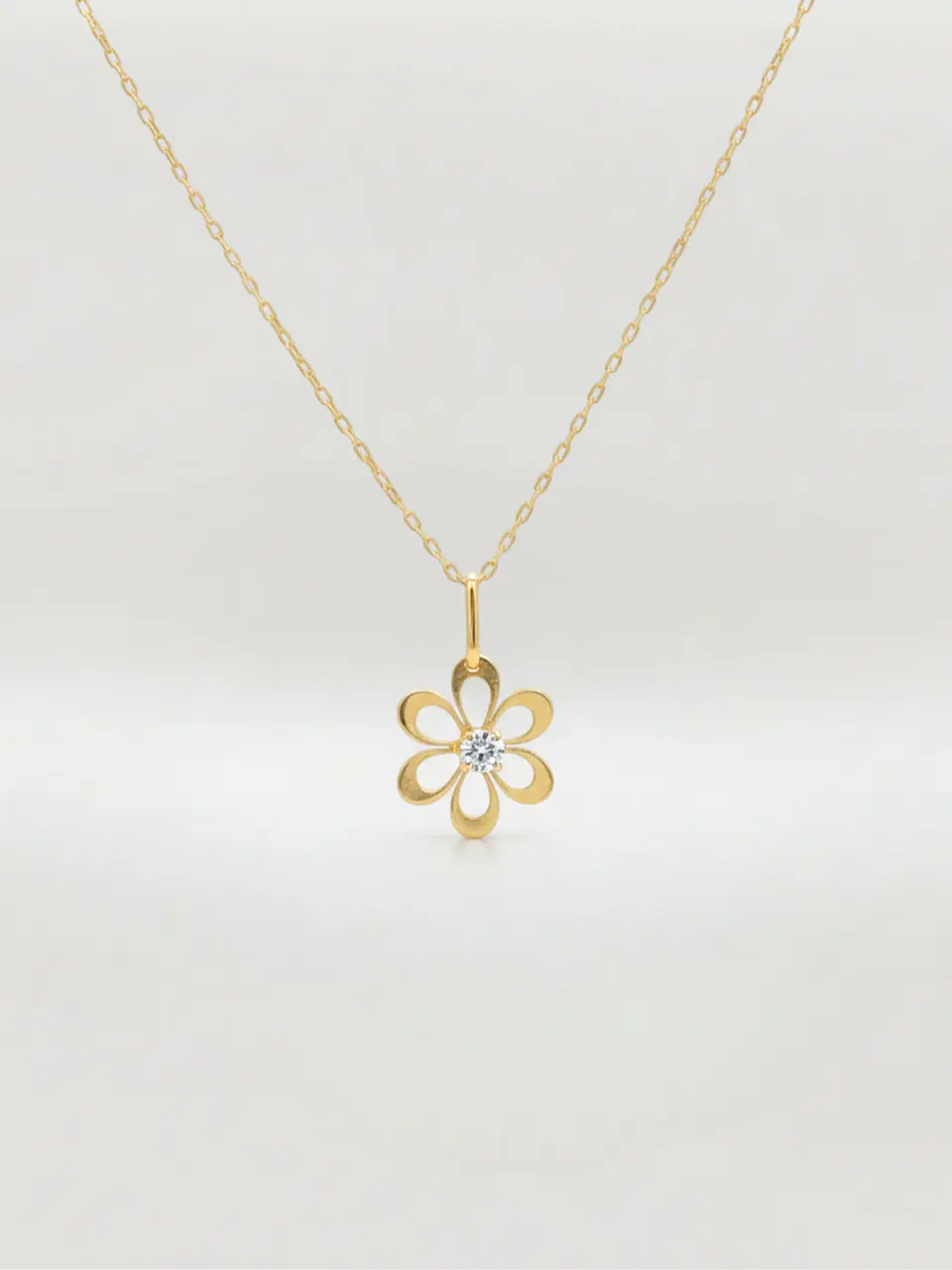 Cadena Margarita de Mayo Circón Oro 18k 2