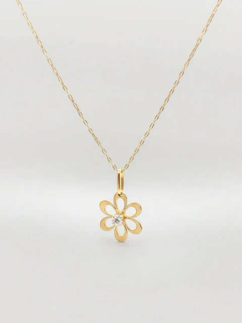 Cadena Margarita de Mayo Circón Oro 18k