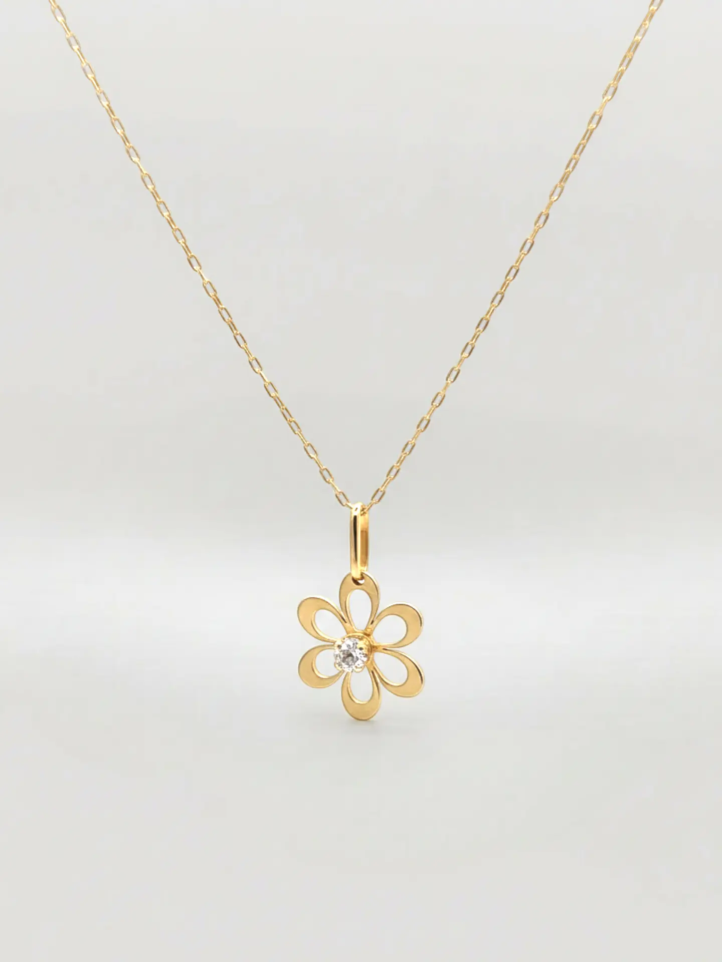 Cadena Margarita de Mayo Circón Oro 18k 1