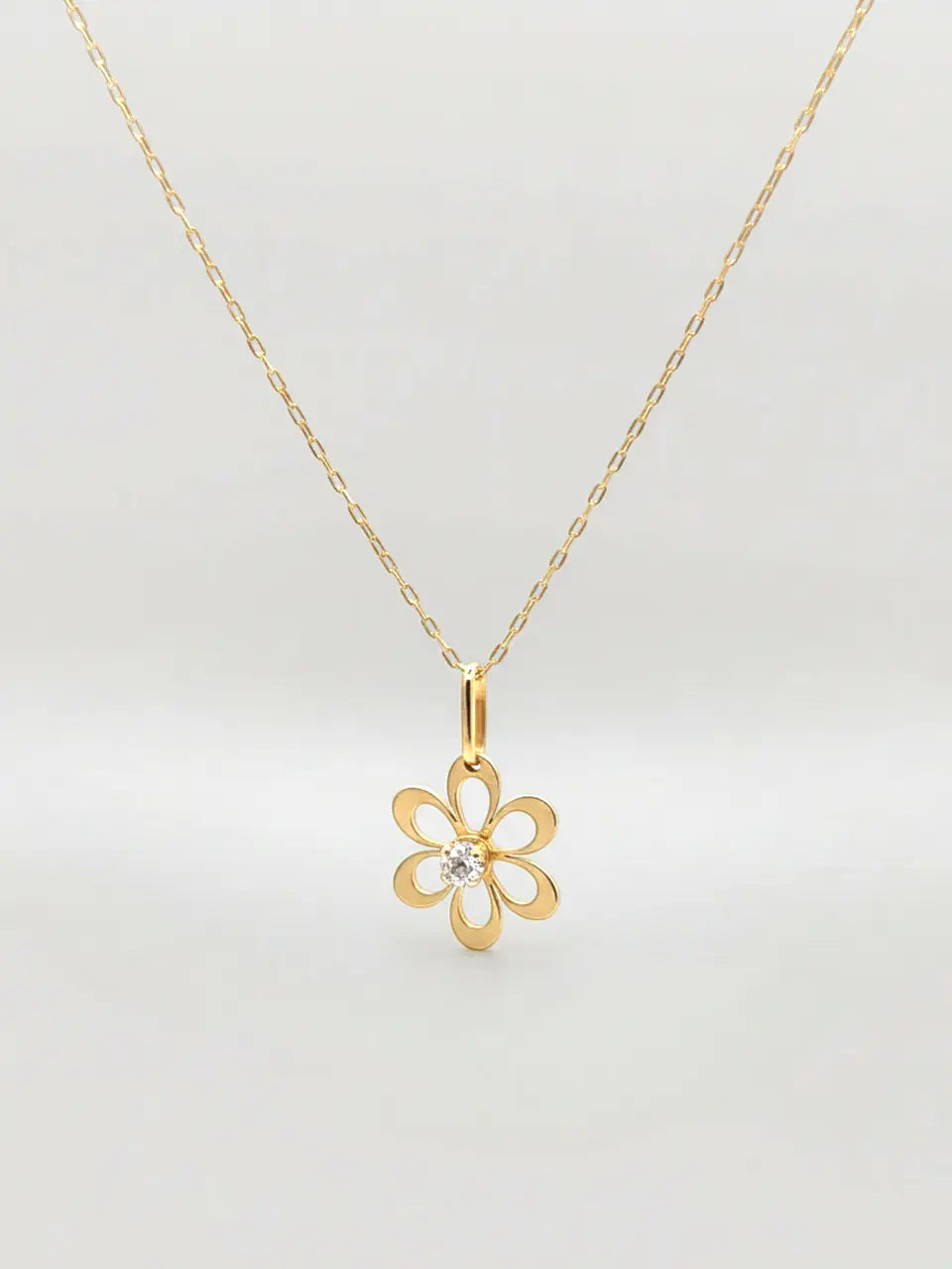 Cadena Margarita de Mayo Circón Oro 18k 1