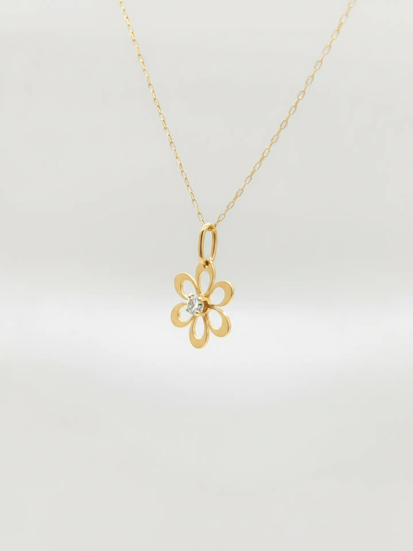 Cadena Margarita de Mayo Circón Oro 18k 4