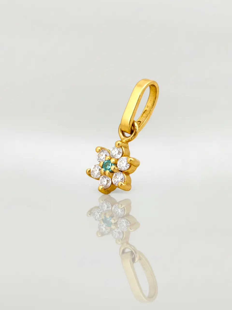 Colgante Roseta Aguamarina y Circones Grande Oro 18k 2