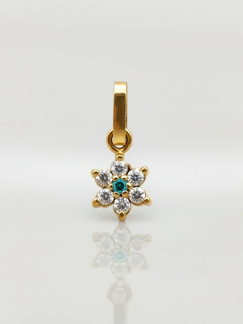 Colgante Roseta Aguamarina y Circones Grande Oro 18k 5