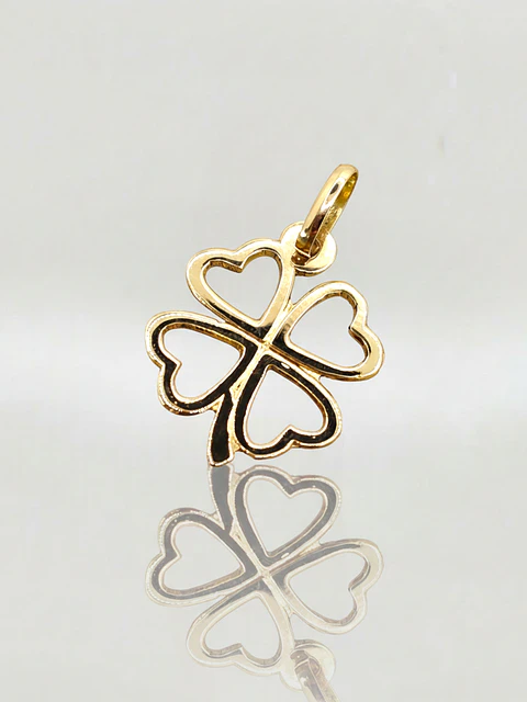 Colgante Trébol de la Suerte Oro 18k