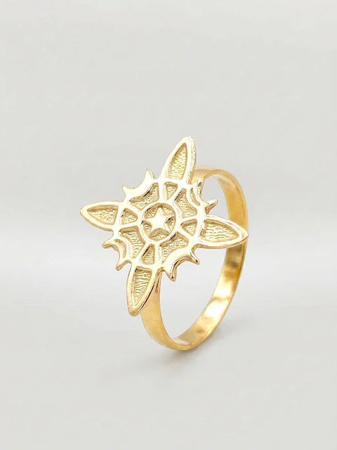 Anillo Amuleto Nudo de Bruja Macizo Oro 18k