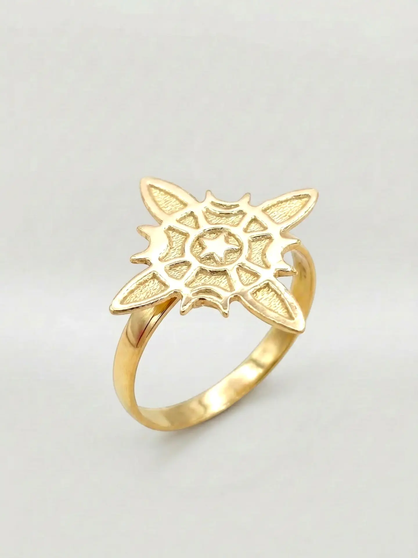 Anillo Amuleto Nudo de Bruja Macizo Oro 18k 3