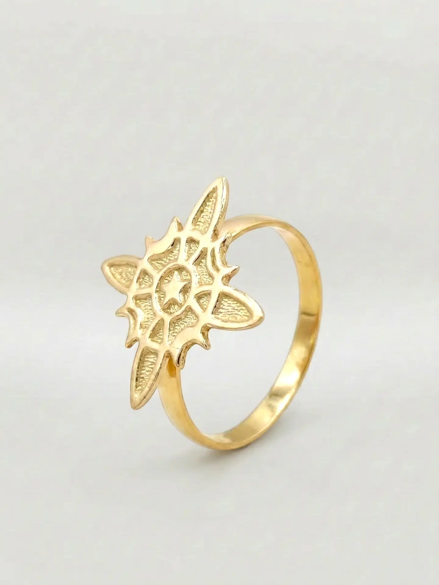 Anillo Amuleto Nudo de Bruja Macizo Oro 18k 5