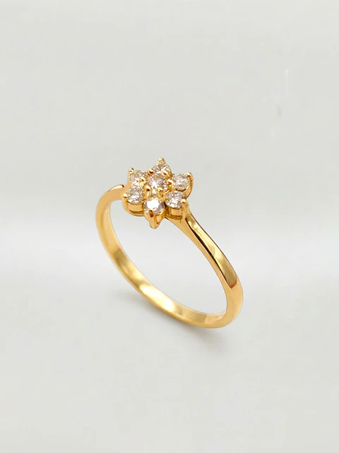 Anillo Roseta Resplandor de Circones Oro 18k