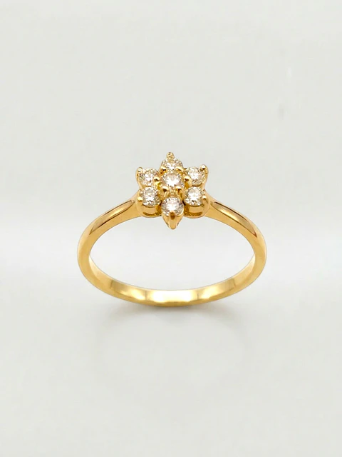 Anillo Roseta Resplandor de Circones Oro 18k