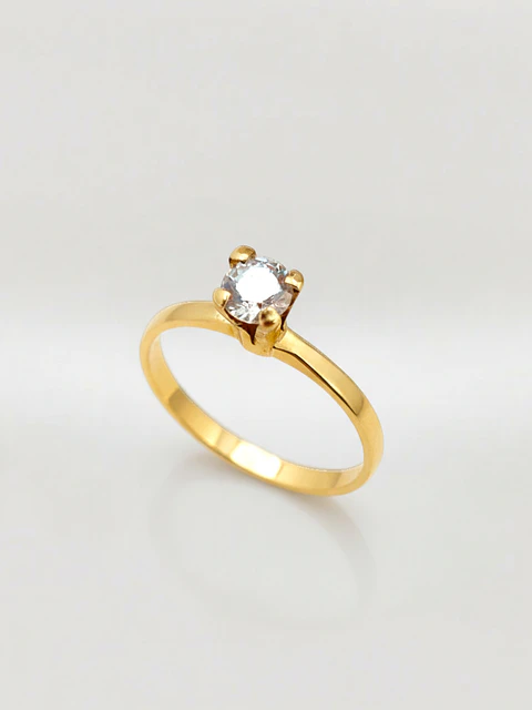Anillo Solitario Esencia de Circón Oro 18k