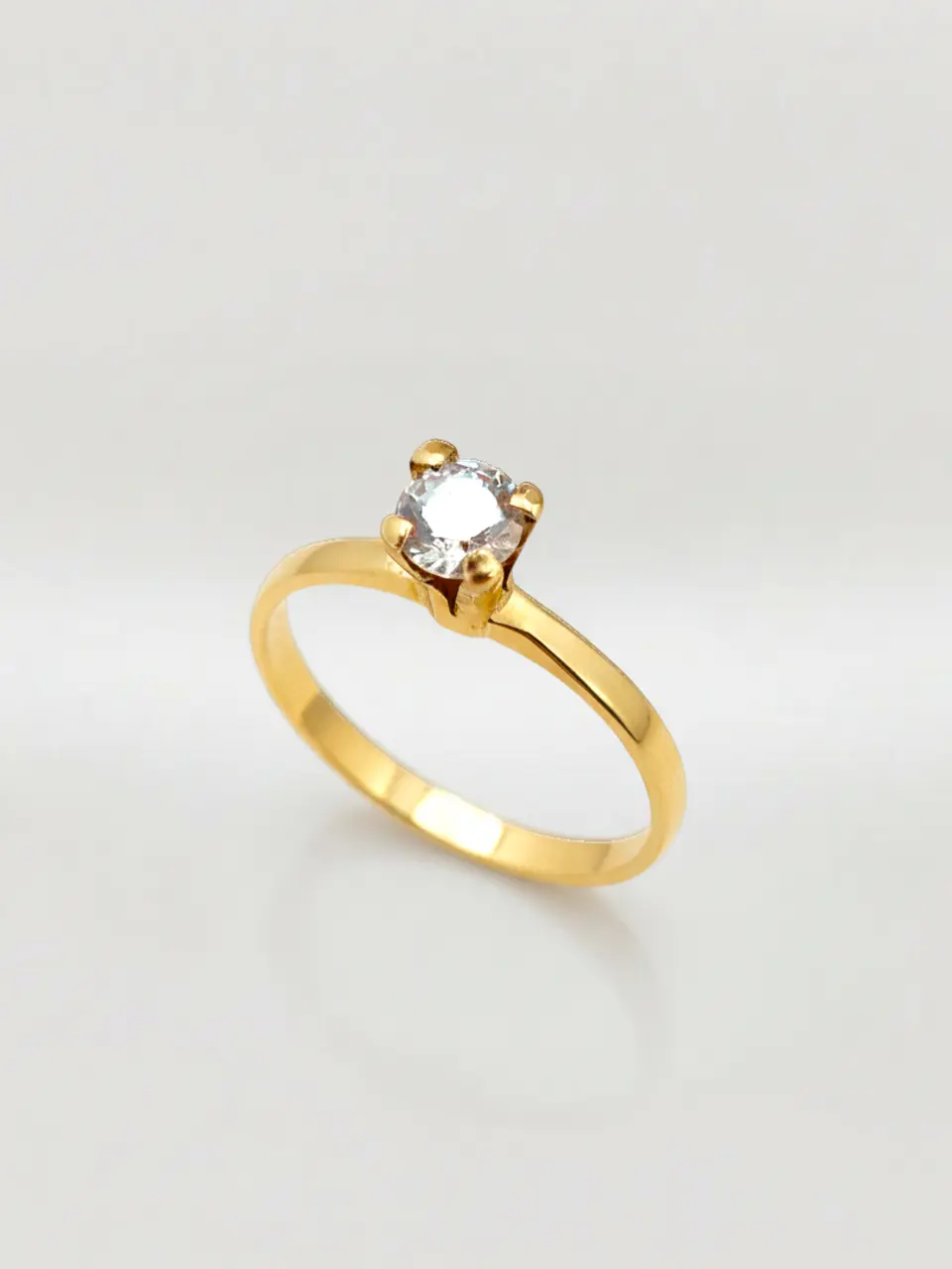 Anillo Solitario Esencia de Circón Oro 18k 2