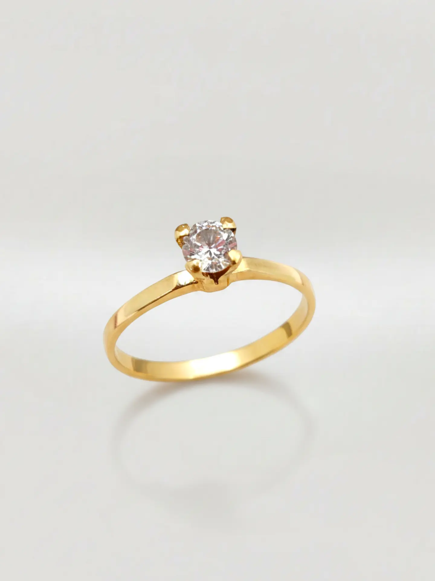 Anillo Solitario Esencia de Circón Oro 18k 3