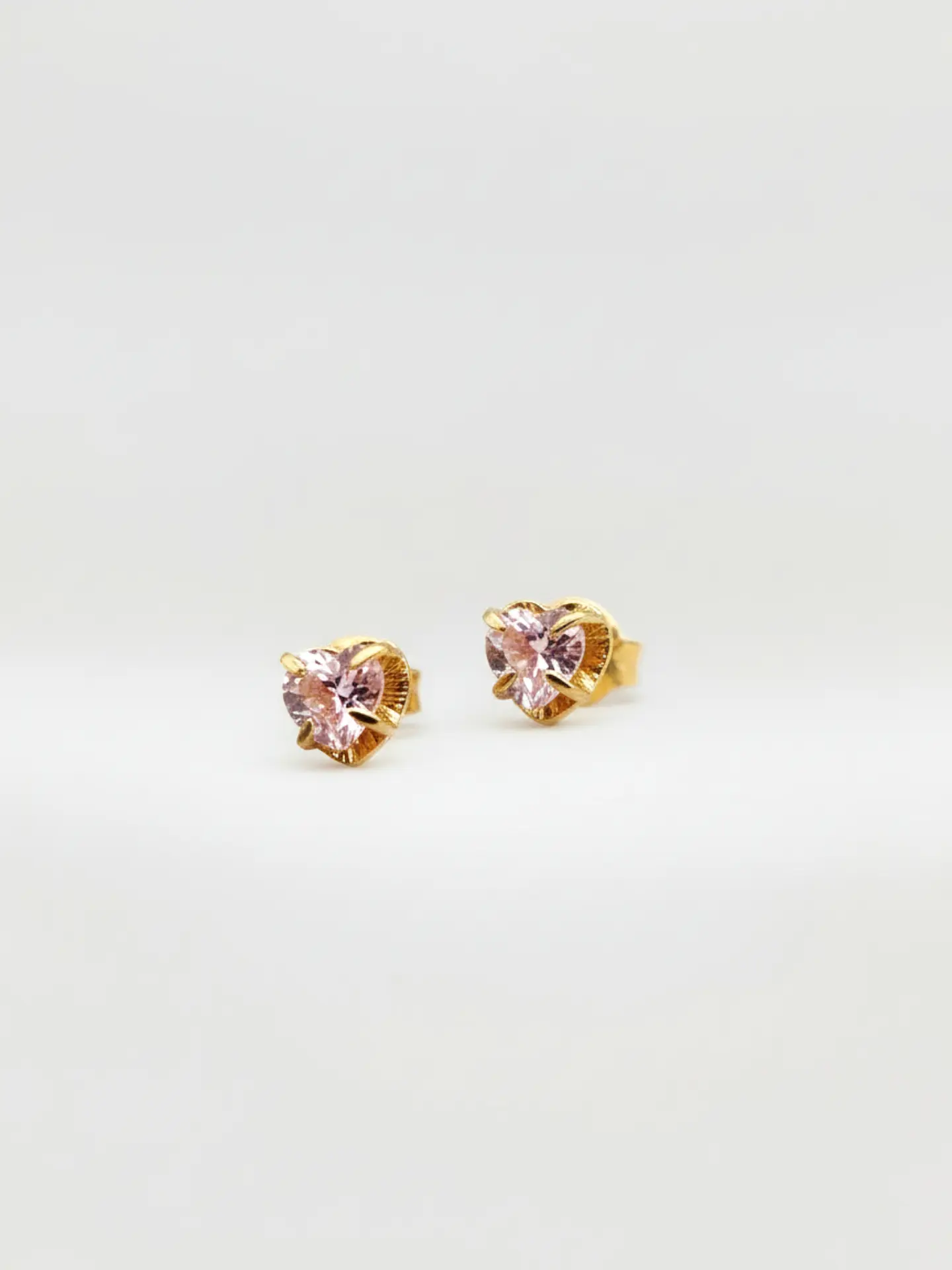 Aros Chatón Corazón Rosa de Francia Mediano Oro 18k 3