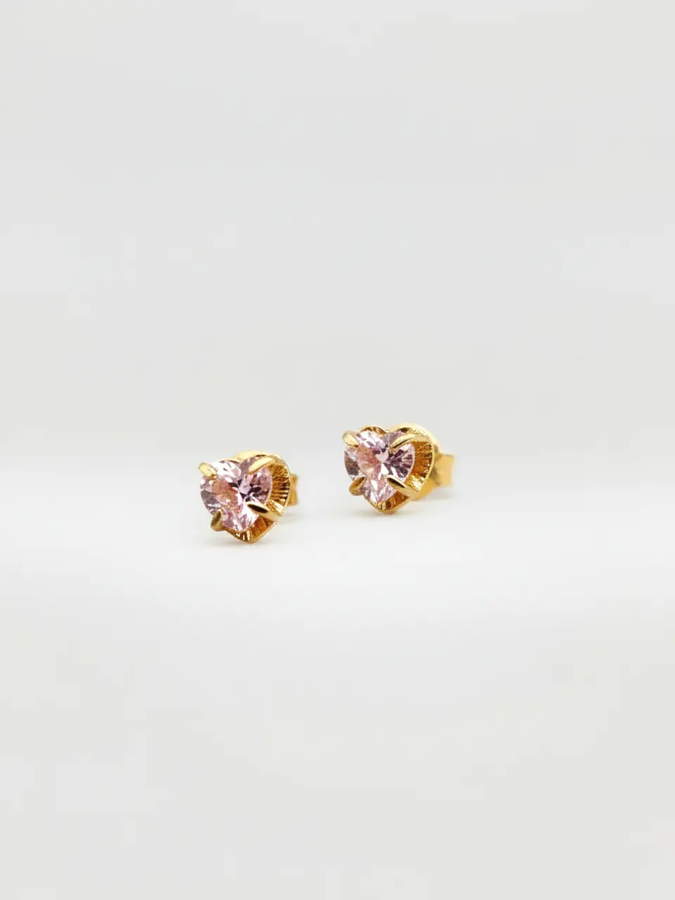 Aros Chatón Corazón Rosa de Francia Mediano Oro 18k 3