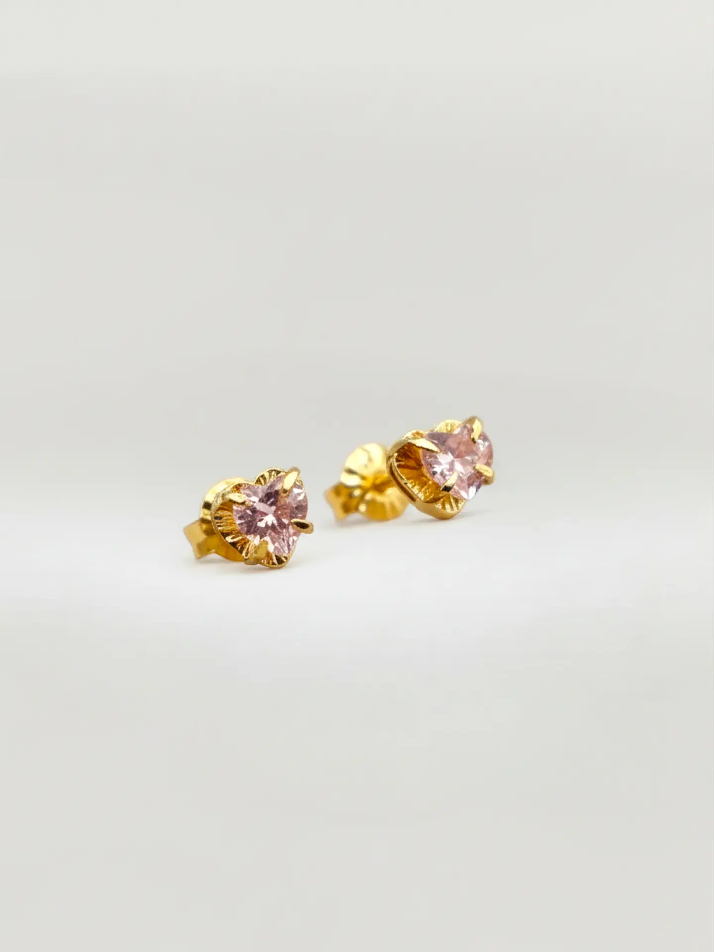 Aros Chatón Corazón Rosa de Francia Mediano Oro 18k 4