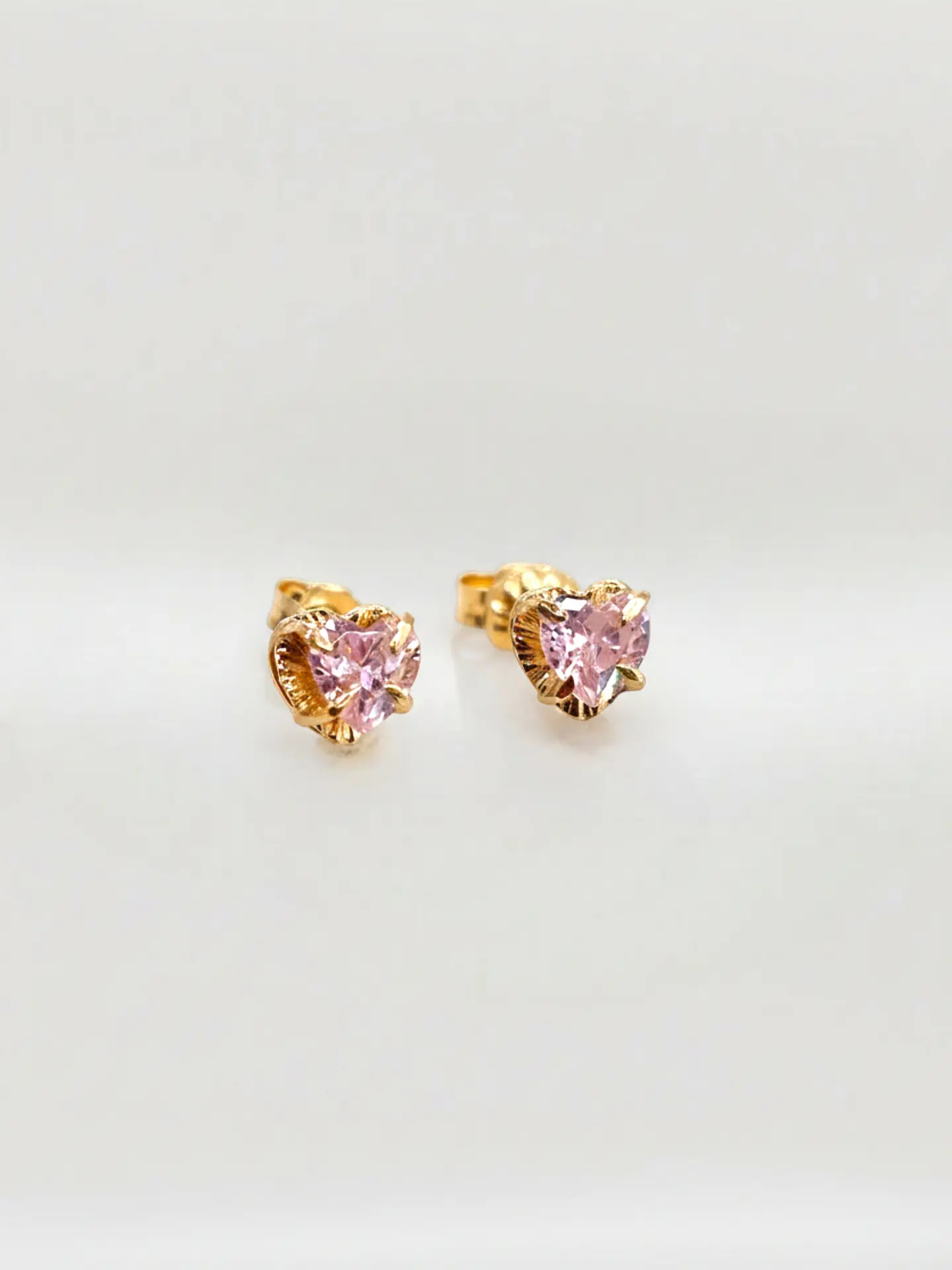 Aros Chatón Corazón Rosa de Francia Mediano Oro 18k 1