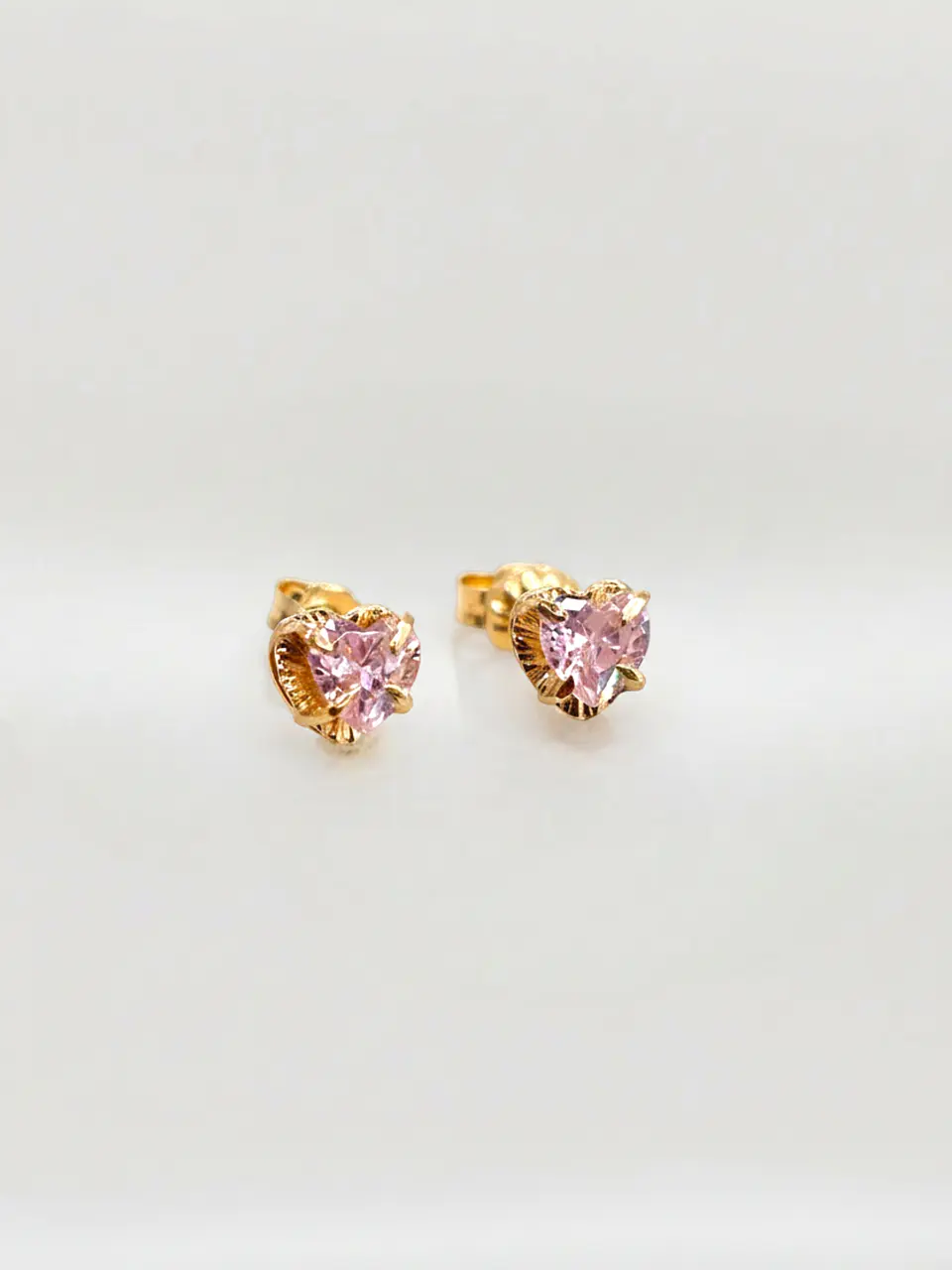 Aros Chatón Corazón Rosa de Francia Mediano Oro 18k 1