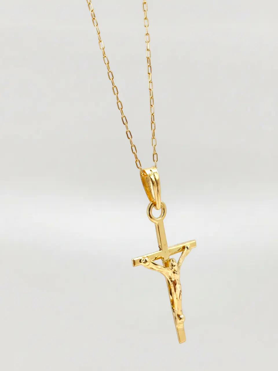 Cadena Devoción con Cruz Cristo Oro 18k 3