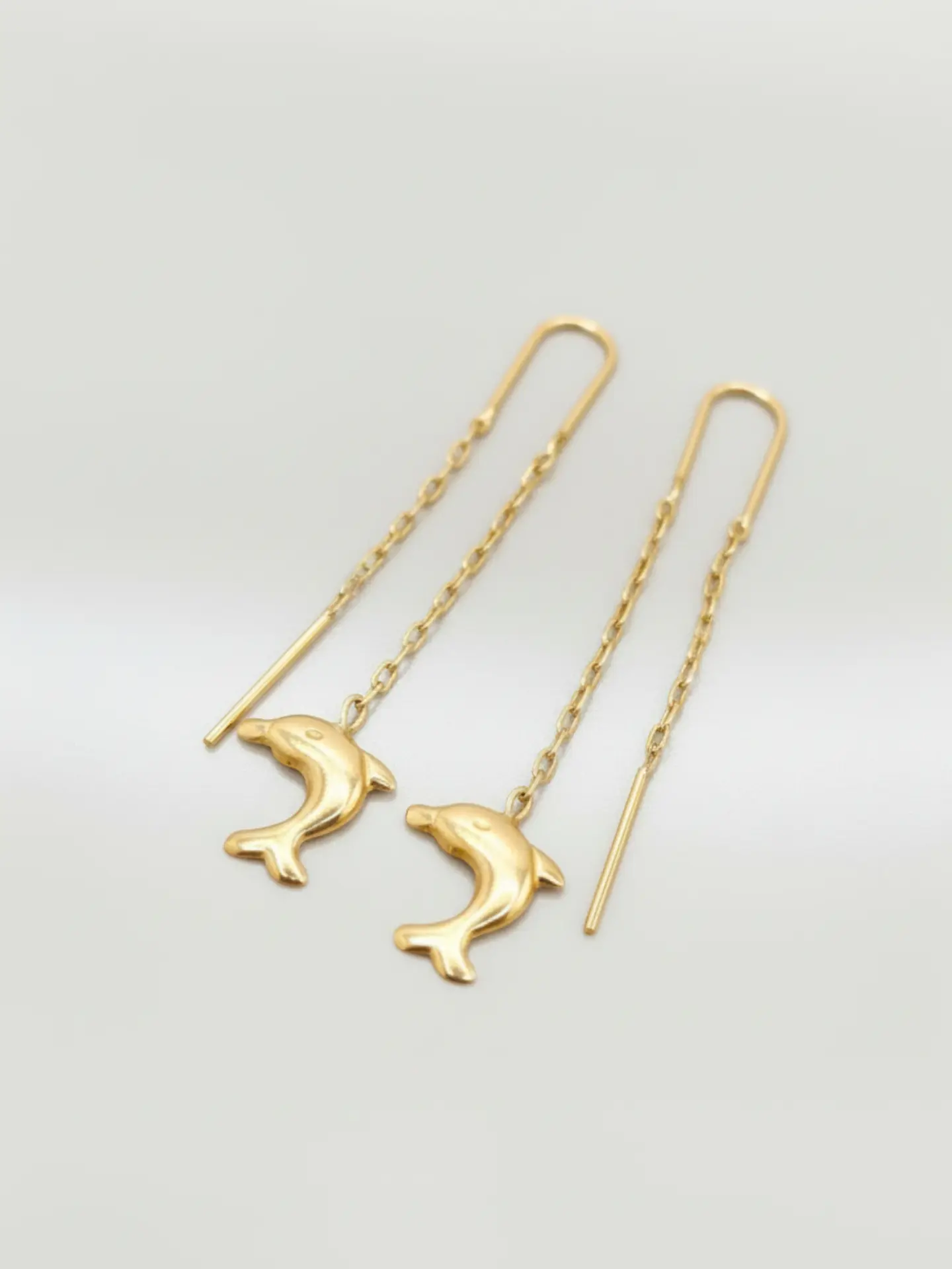 Aros Cadena con Delfín de la Suerte Oro 18k 1