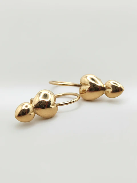 Aros Doble Corazón de Gala Oro 18k
