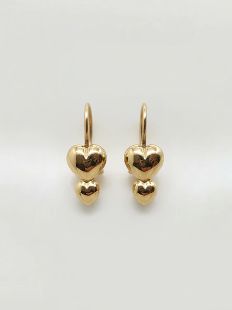 Aros Doble Corazón de Gala Oro 18k