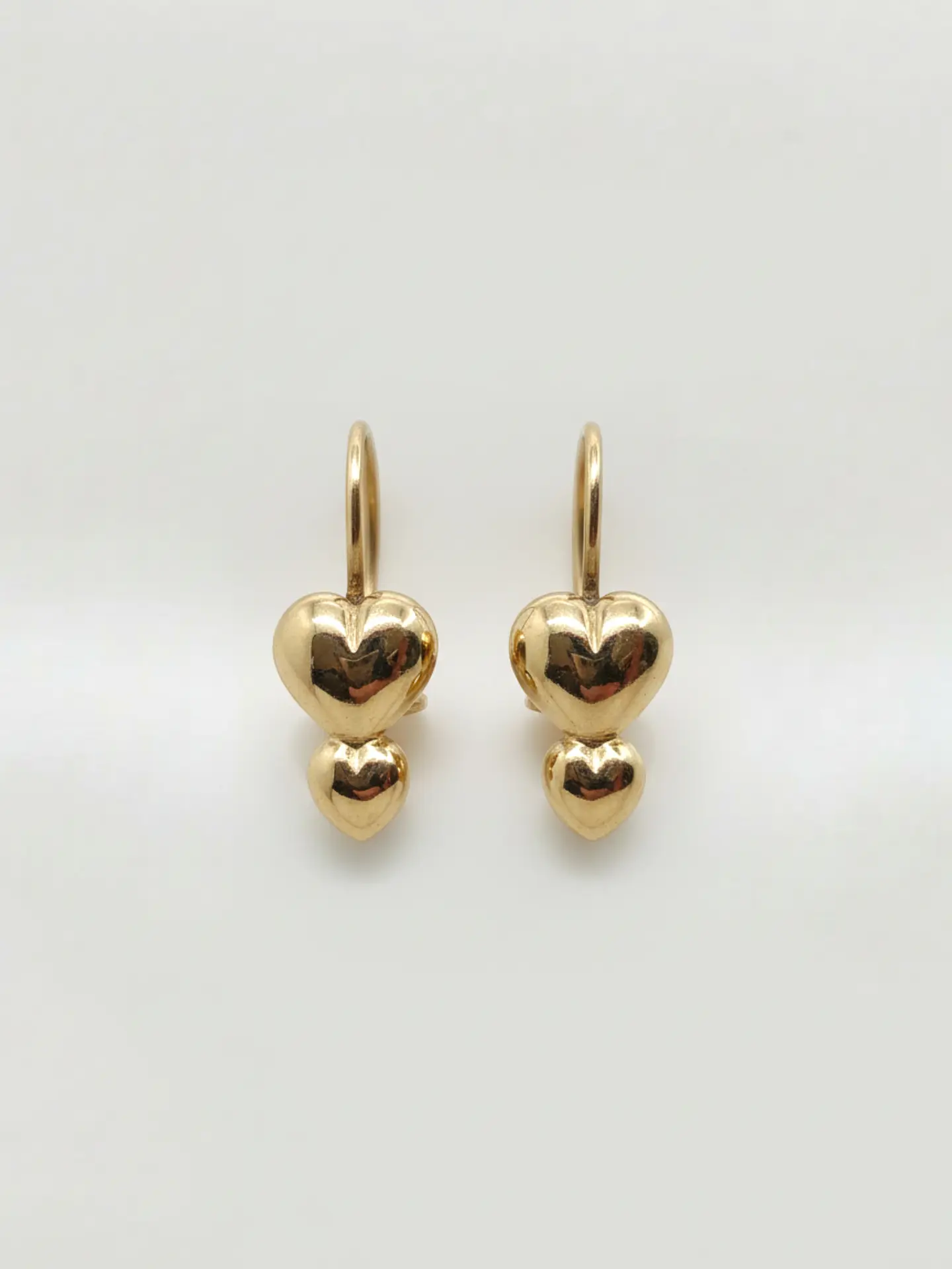 Aros Doble Corazón de Gala Oro 18k 1