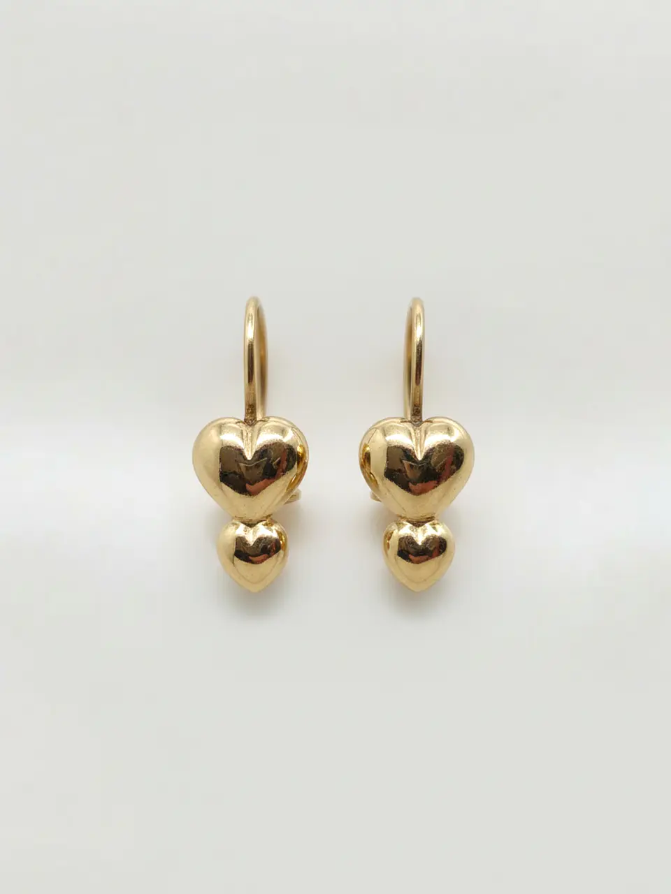 Aros Doble Corazón de Gala Oro 18k 1