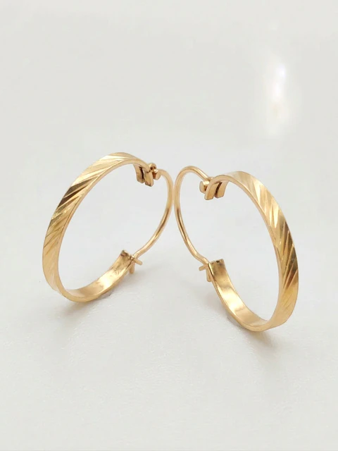 Aros Argolla Satín Majestuosa Oro 18k