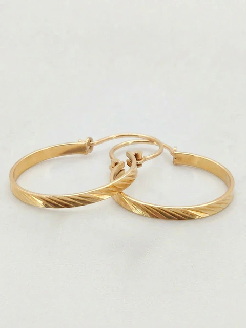 Aros Argolla Satín Majestuosa Oro 18k