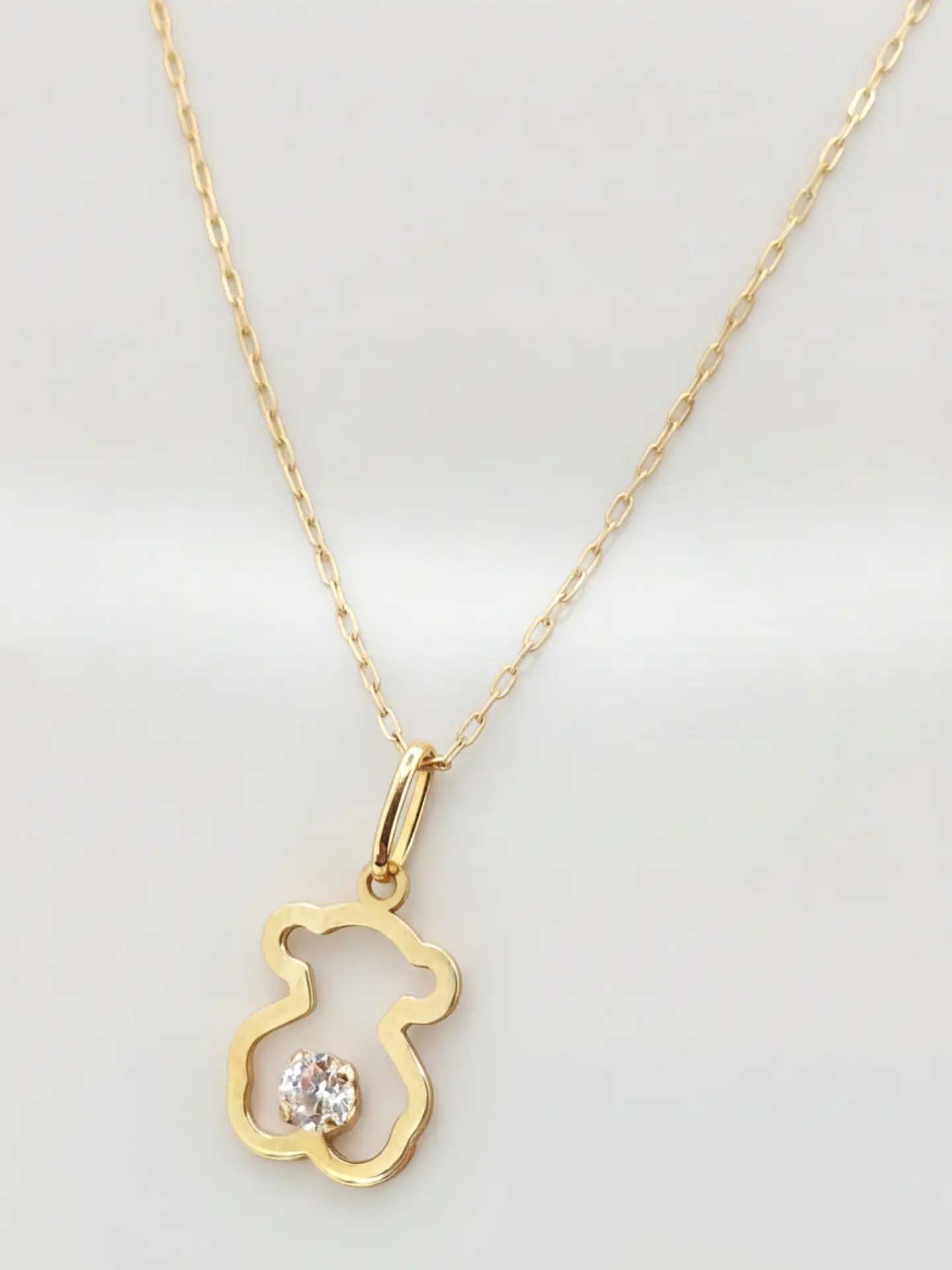 Cadena Osito Ternura con Circón Oro 18k 2