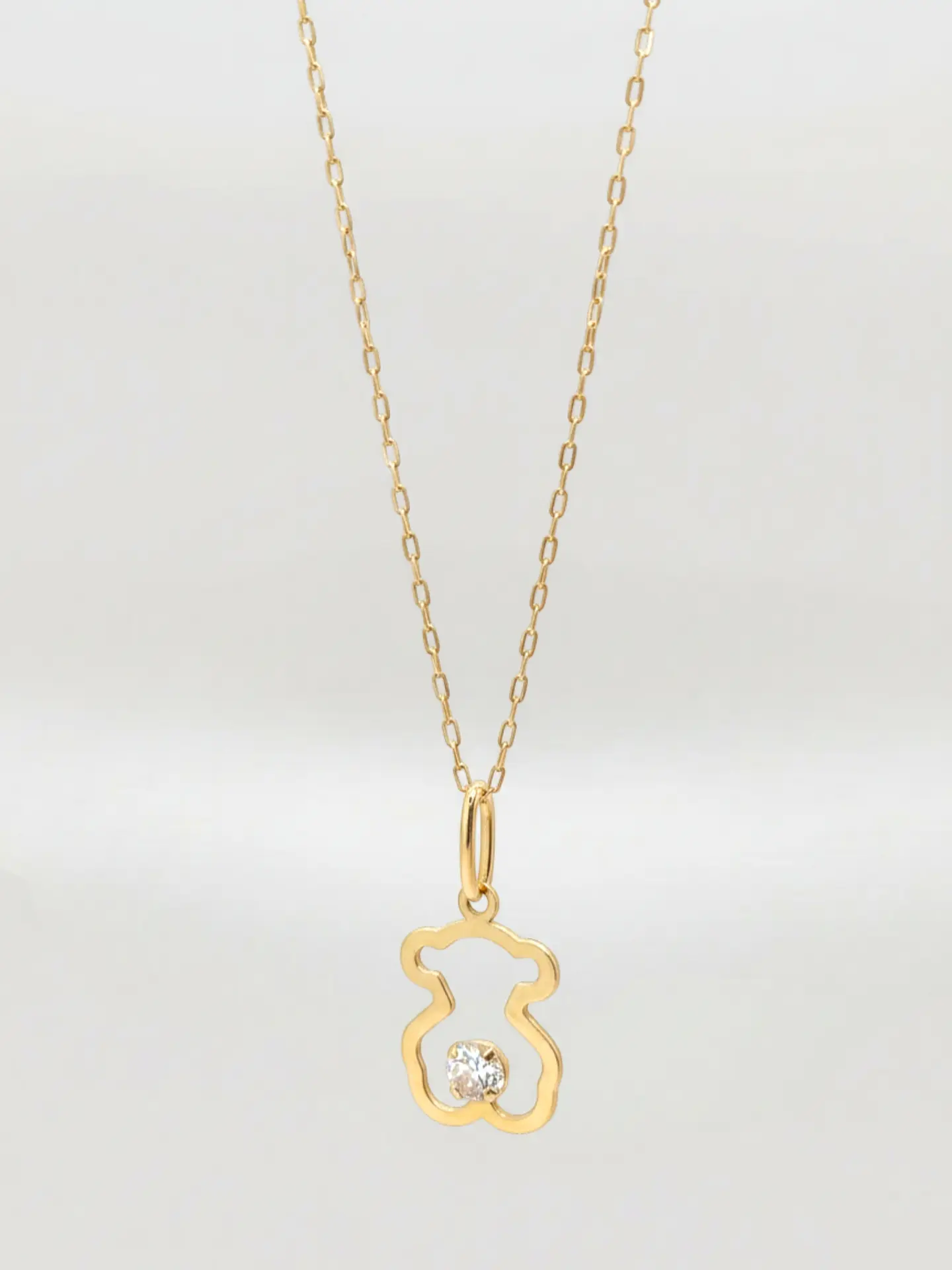 Cadena Osito Ternura con Circón Oro 18k 3