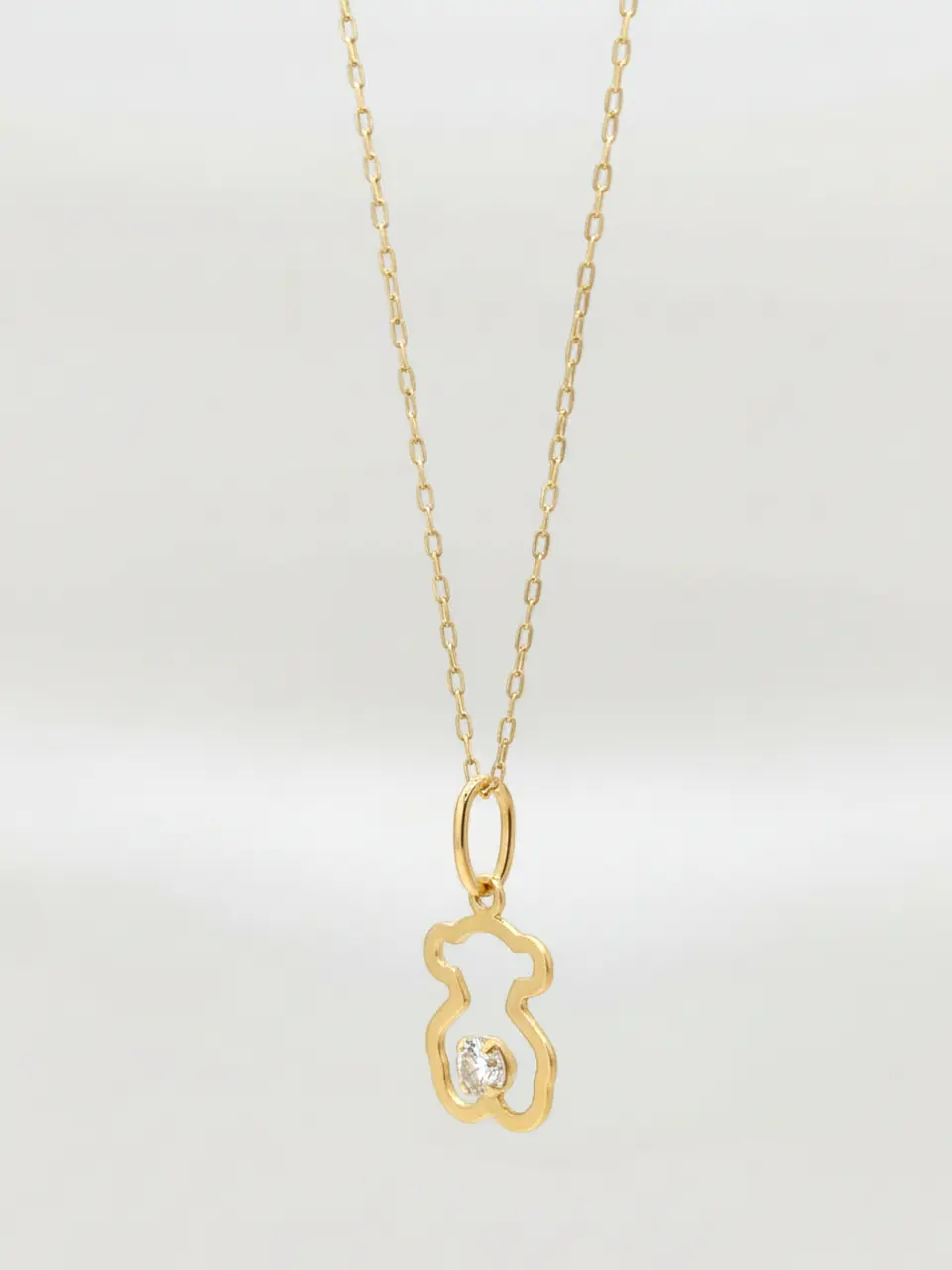 Cadena Osito Ternura con Circón Oro 18k 4