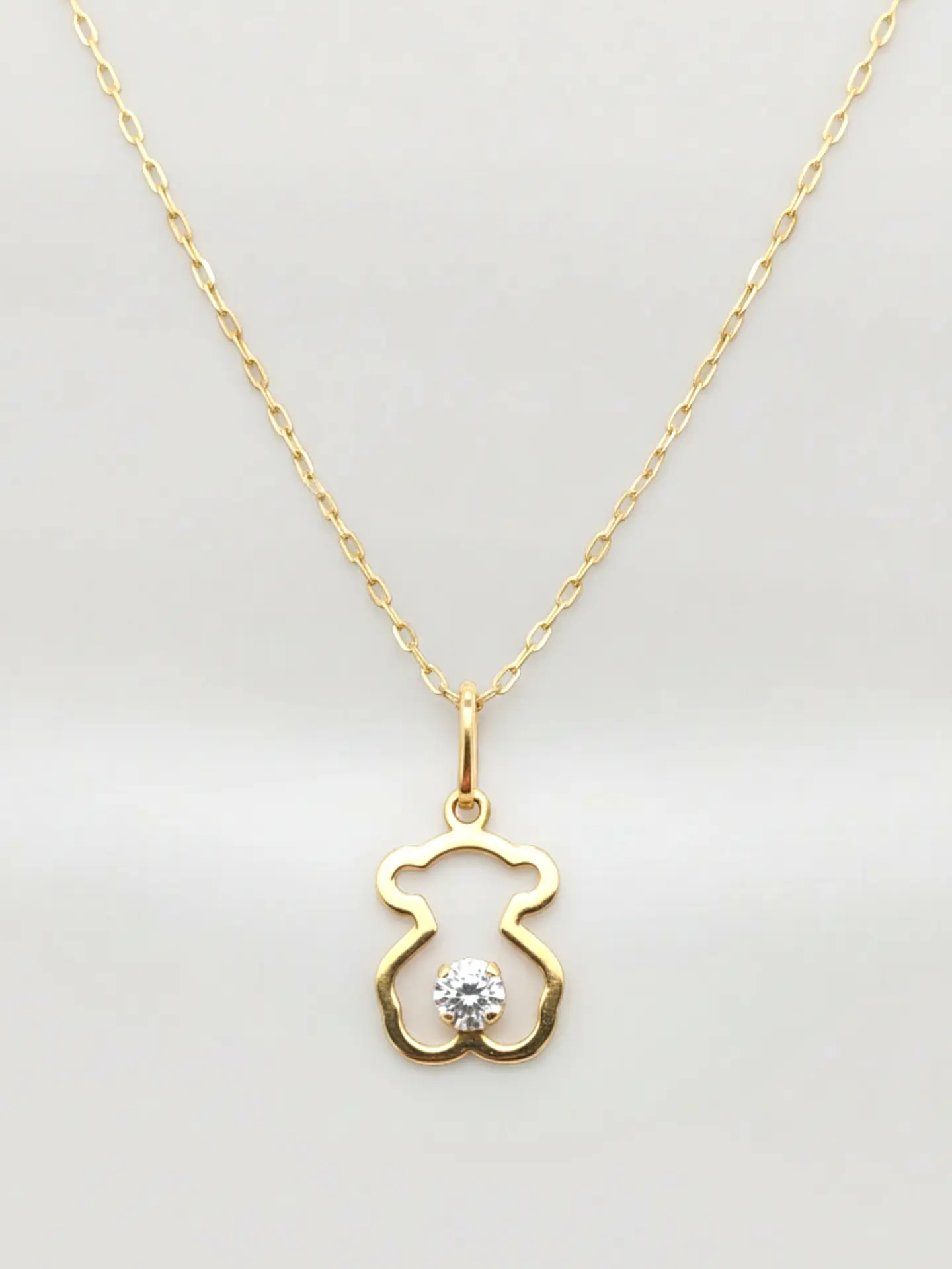 Cadena Osito Ternura con Circón Oro 18k 1