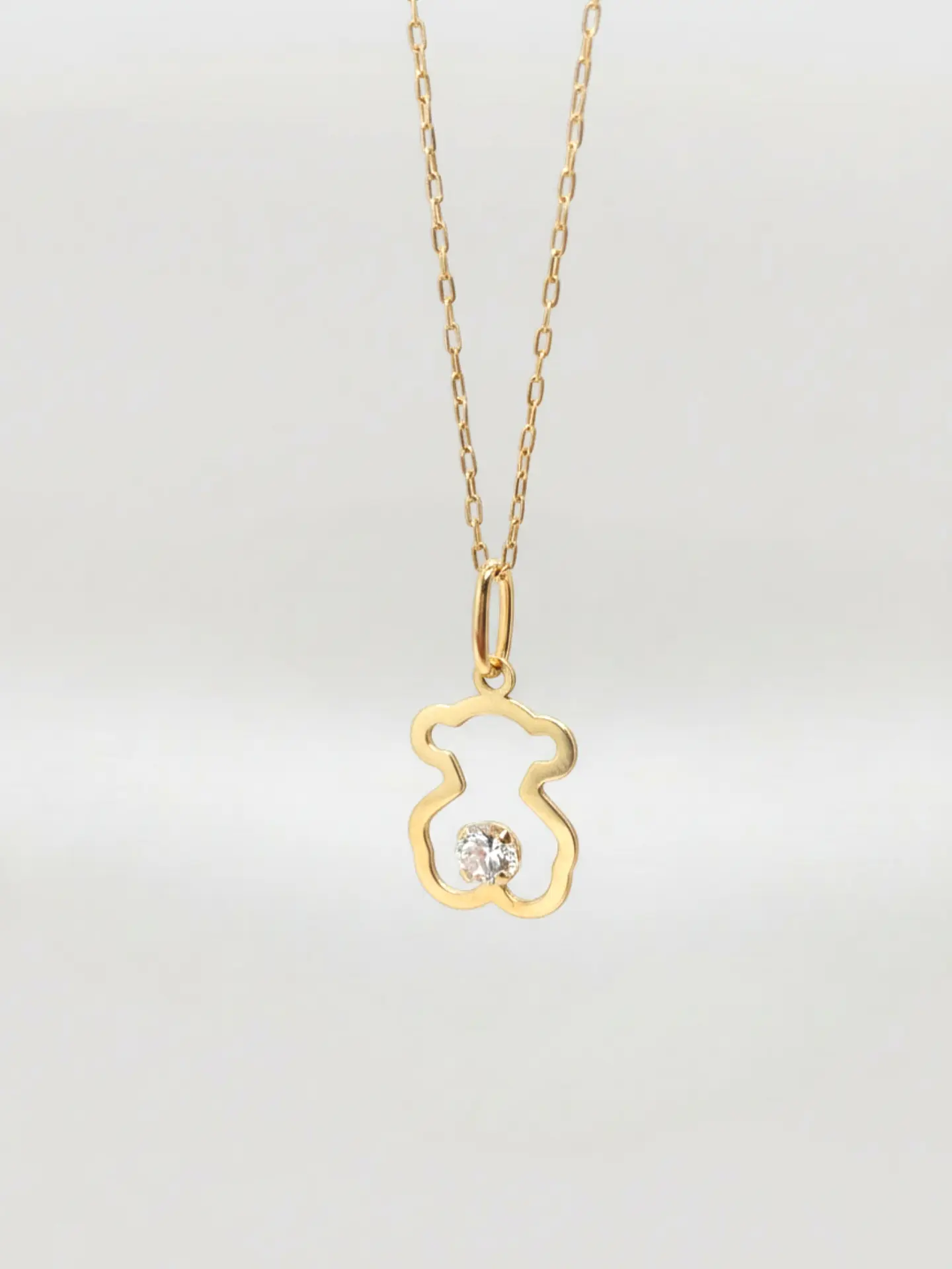 Cadena Osito Ternura con Circón Oro 18k 5