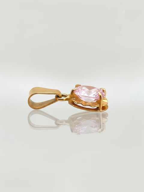 Colgante Chatón Oval Rosa de Francia Oro 18k