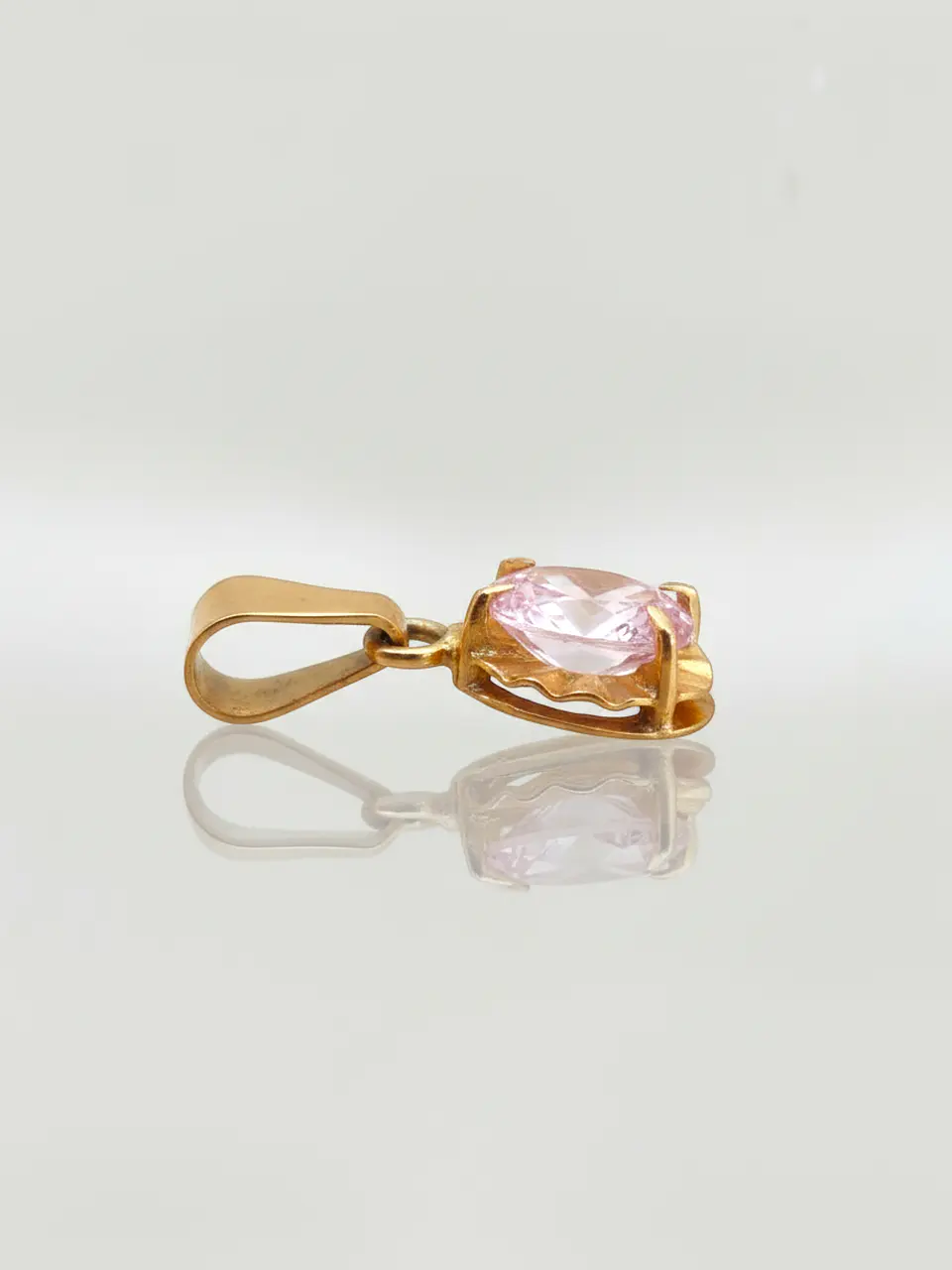 Colgante Chatón Oval Rosa de Francia Oro 18k 2