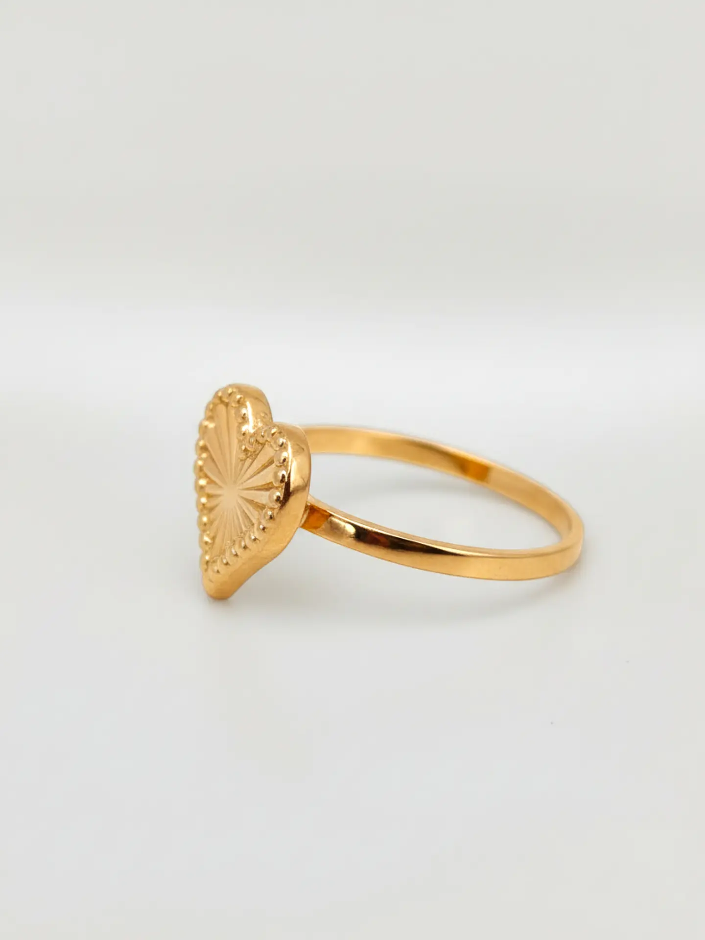 Anillo Corazón Satín Delicado Oro 18k 4