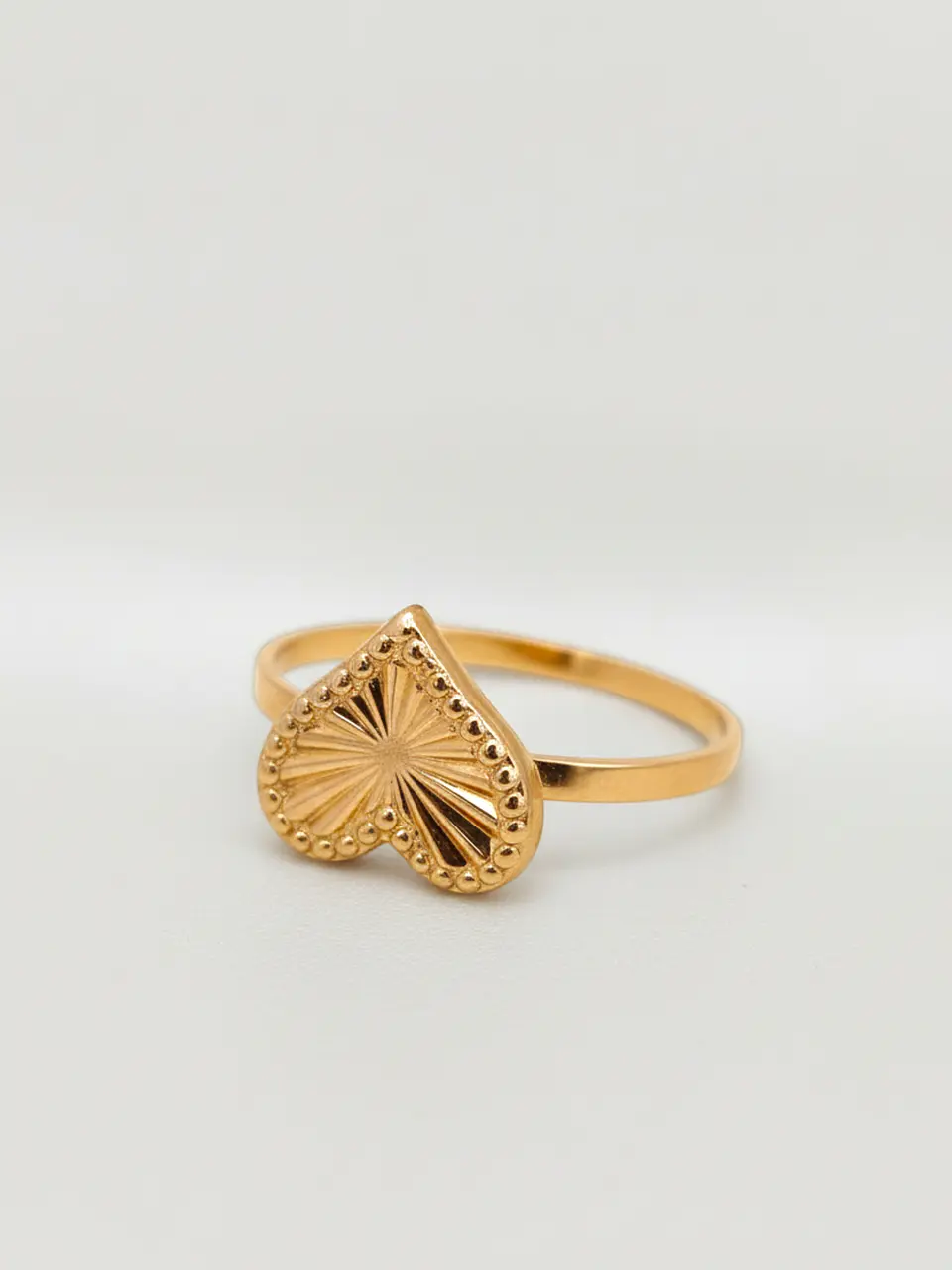 Anillo Corazón Satín Delicado Oro 18k 5